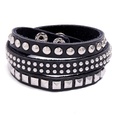 Leather Fashion Geometric bracelet  black NHPK1307blackpicture3