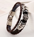 Leather Fashion Geometric bracelet  black NHPK1377blackpicture4