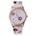 stainless steel PU alloy Ordinary glass mirror Fashion Watches Pink NHSY0768picture3