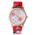 stainless steel PU alloy Ordinary glass mirror Fashion Watches Pink NHSY0768picture5