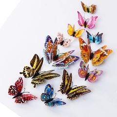 New12 leuchtende dreidimensionale doppelschichtige 3D-Schmetterlingswandaufkleber