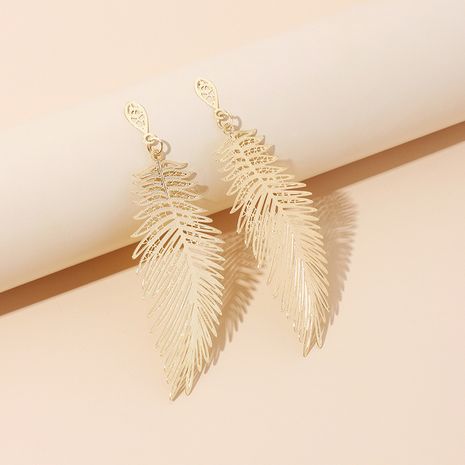 Hot selling fashion personality retro leaf  golden leaf earrings wholesale's discount tags