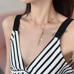 Hot selling fashion personality star metal chain tassel necklace