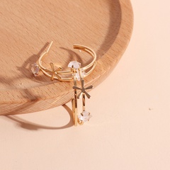 Korean Style Internet Hot Elegant C- Shaped Diamond Earrings Fashionable Simple Niche Design All-Match Diamond Stud Earrings for Women