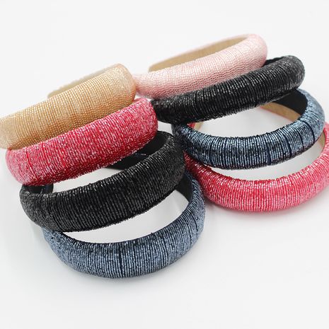 fashion high-end sponge  simple broad-sided fashion handmade beaded headband's discount tags