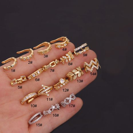 new  without pierced earrings female creative zircon U-shaped ear clips's discount tags