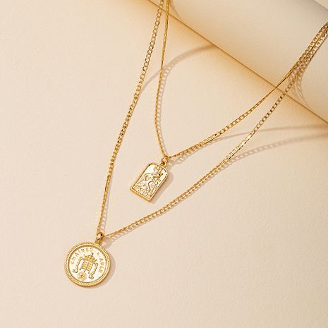 Hot selling fashion double-layer gold coin necklace wholesale's discount tags