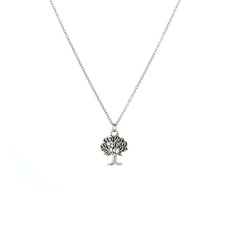 Hot-selling vintage alloy diamond life tree pendant stainless steel necklace