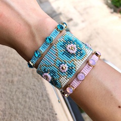 Hot selling fashion rice bead woven plum blossom diamond multi-layered bracelet wholesale