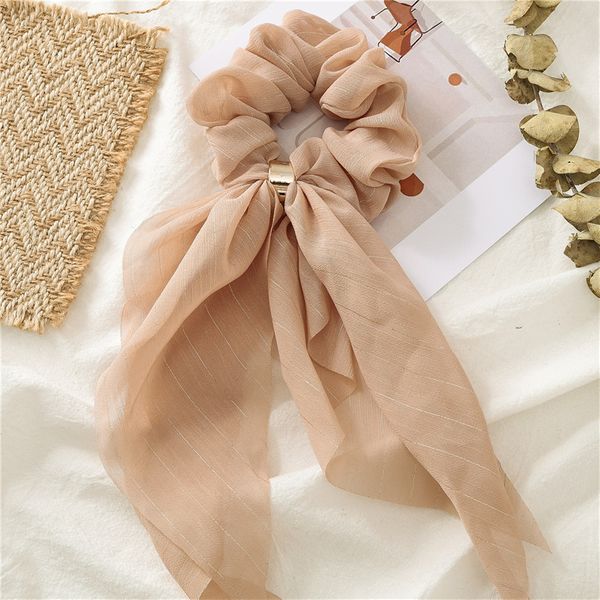 Fashion streamer double bow ladies lace ponytail cloth hair scrunchies ...