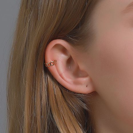 fashion cute honeycomb ear clip hollow hexagonal ear bone clip's discount tags