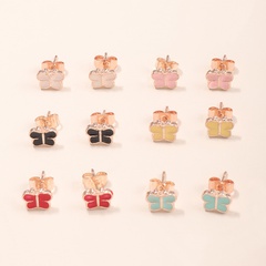 6 pairs of colorful butterfly earrings