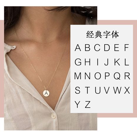 316L stainless steel pendant clavicle lettering accessories necklace NHTF261497's discount tags