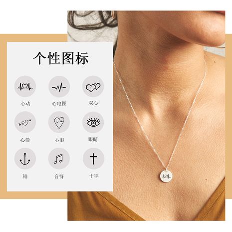 fashion new couple trend 316L stainless steel lettering necklace 13MM wholesale   NHTF261505's discount tags