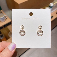 Korean s925 silver needle circle zircon wild earrings for women hot-saling wholesale