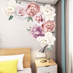 Peony Flower Combination TV Background Wall Living Room Bedroom PVC Wall Sticker