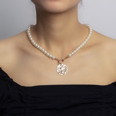 English letter  pearl new  necklace for women