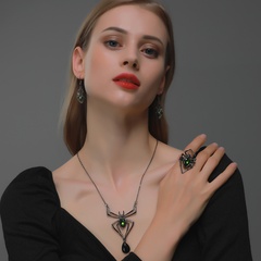 Halloween jewelry exaggerated  spider necklace earrings ring