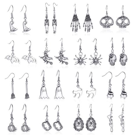 Halloween simple retro skull bat spider earrings wholesale's discount tags