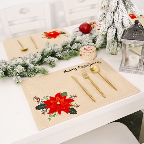 neue Weihnachtstagdekoration liefert große rote Blumenatmosphäre Layout Tischmatte Tischdecke Tischdecke's discount tags