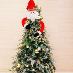 Decoraciones navideñas Árbol de Navidad Abrazo del árbol Estrella superior Árbol de Navidad de dibujos animados creativo