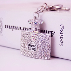 creative diamond-studded bottle key chain