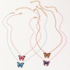new children's alloy drop oil fashion butterfly money pendant accessory necklace wholesale necklace set