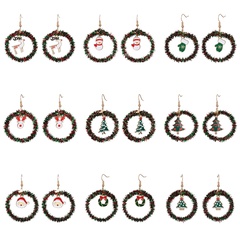 creative Christmas snowman wreath earrings wholesale