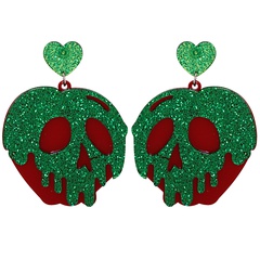 fashion creative funny earrings retro trend heart-shaped hollow skull earrings