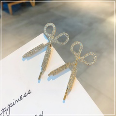 a word clip scissors a side clip diamonds handmade diamonds simple hair accessories