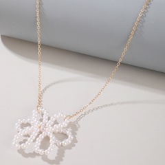 fashion new simple pearl flower elegant alloy clavicle chain necklace