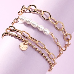 Schmuck Großhandel Mode einfache mehrschichtige Kette geometrisches Armband Perlen Perlen Armband