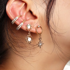 bijoux en gros de style punk boucles d'oreilles en diamant en forme de C boucles d'oreilles étoiles non percées