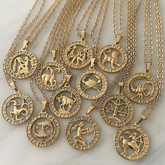 Collier de mode douze constellations pour hommes et femmes symbole cadeau chaîne de la clavicule