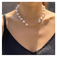 Fashion new golden pendant shaped pearl necklace for women hot-saling