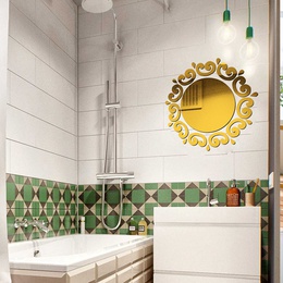 3D stro miroir stickers muraux salle de bains toilette goutte d39eau porche lustre plafond vanit miroirpicture14