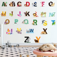 26 pegatinas de letras en inglés Palabras en inglés Animal de dibujos animados Pegatinas de pared para habitación de niños