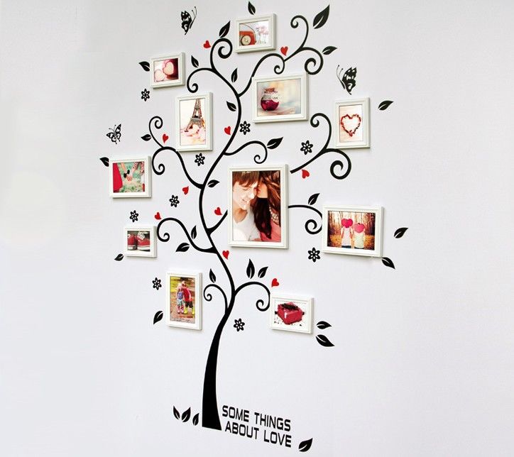 arbre cadre photo correspondant chambre salon salle de mariage cinq gnrations stickers muraux romantiques en gros