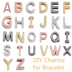 New Stainless Steel Watch Chain Bracelet DIY Adjustable Mesh Strap 26 English Alphabet Accessories