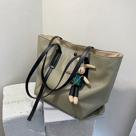 Largecapacity handbags fashion big simple soft leather shoulder tote bagpicture35