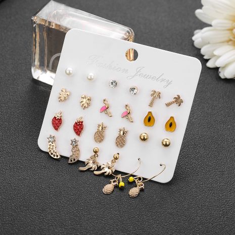 Korean style coconut fruit earrings fashion all-match jewelry set's discount tags