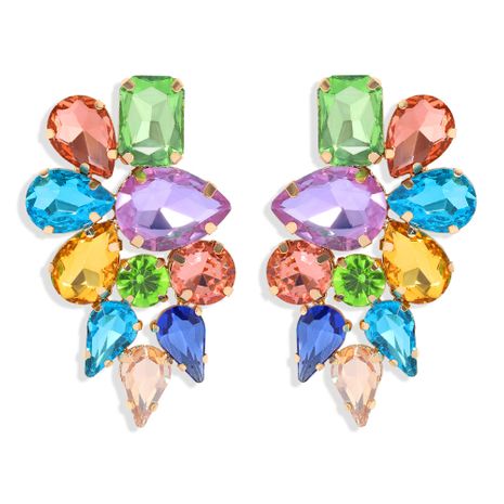 fashion simple diamond-studded color diamond retro water drop alloy earrings's discount tags