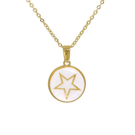 Fashion stainless steel geometric five-pointed star pattern pendant necklace's discount tags
