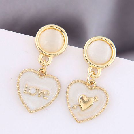 Korean fashion sweet OL love alloy earrings for women hot-saling's discount tags