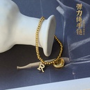 trendy wild letter R peach heart pendant hand ornament titanium steel bracelet for womenpicture19