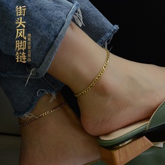 New fashion retro trendy simple chain titanium steel wild anklet jewelry