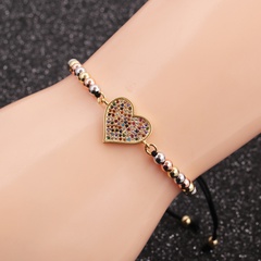SOURCE Supply New Heart Bracelet Micro-Inlaid Peach Heart Bracelet Female Chain Bracelet