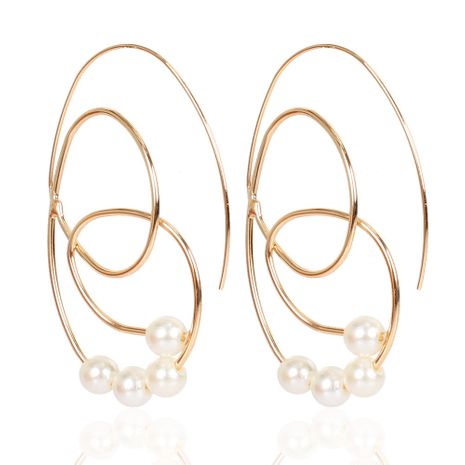 Creative style fashion imitation pearl irregular earrings's discount tags
