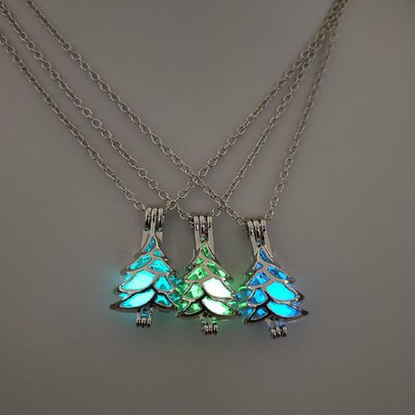 Luminous hollow DIY cage Christmas tree women's necklace's discount tags