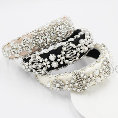 Diadema de perlas exagerada con perlas de diamantes de moda's discount tags